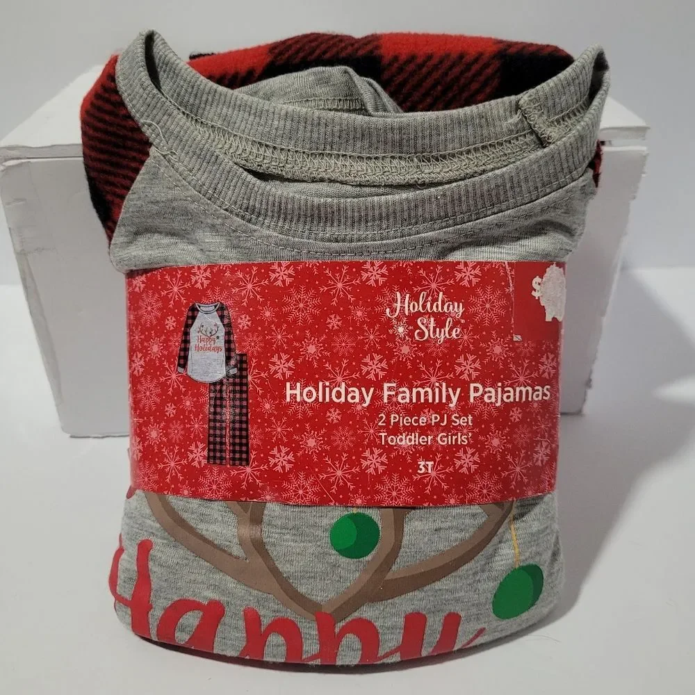 Holiday Style Size 3t Toddler Girls Pajama Set NEW